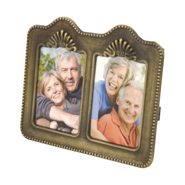 Custom Antique Solid Brass Double Picture Frame for Home Decor