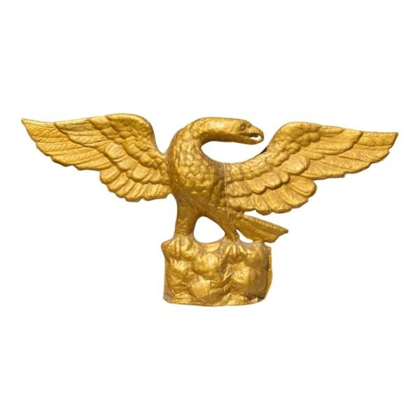 Custom Antique Style Early 20th Century Embossed Brass Eagle Wall Hanging With Spread Wings for Home Decor