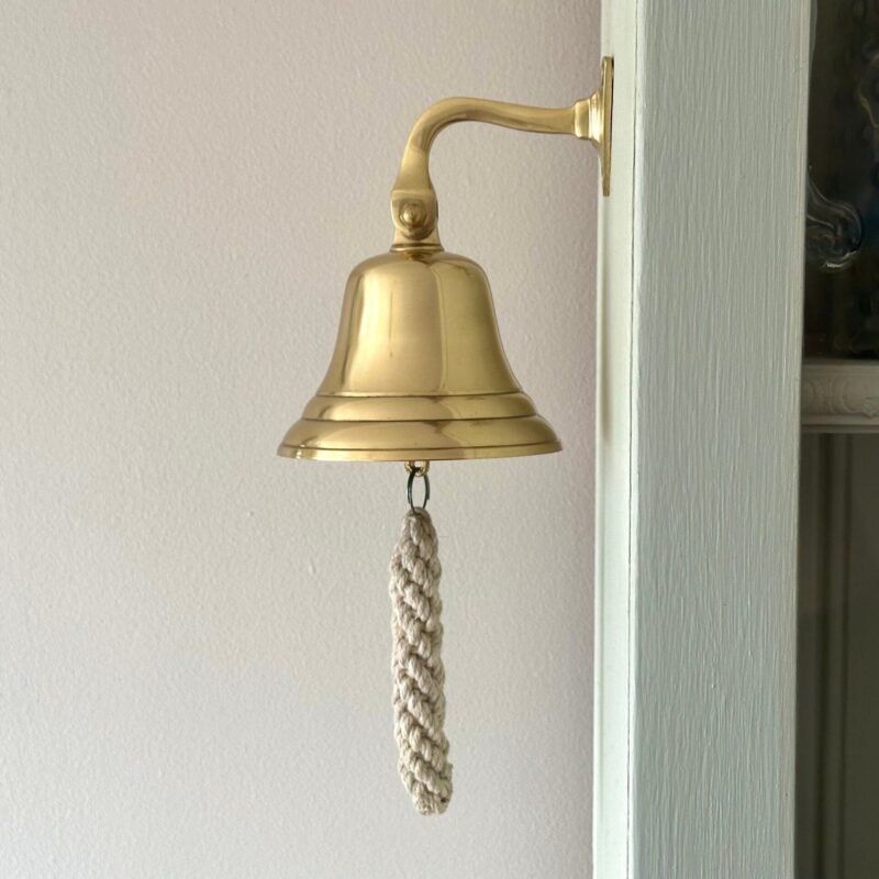 Personalized Brass Bell, Engraved School Wall Hanging Bell Indoor / Outdoor, Nautical Bells, Ship Boat Maritime Decor, Customized Ship Bell