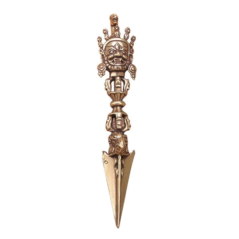Antique Handicraft Brass Material Matou Mingwang Puba Vajra Tibetan Magic Pestle Collection
