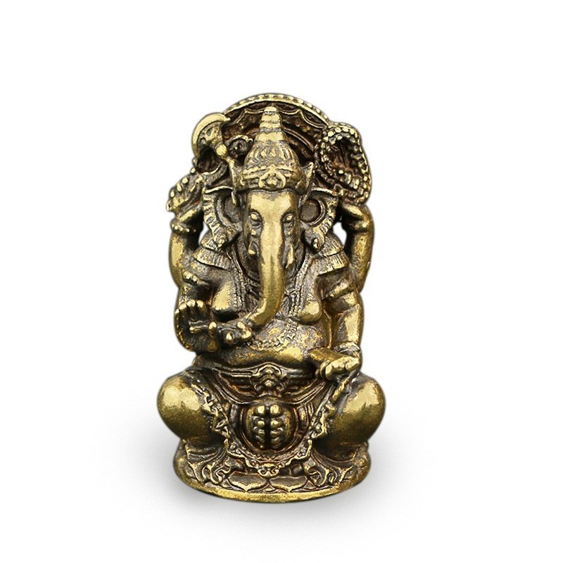 Custom Solid Copper Thai Elephant God of Wealth Southeast Asian Style Brass Handicraft Ornaments