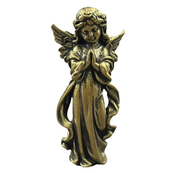 Custom Brass Angel Cupid Statue Vintage Copper Lucky Guardian Angel Figurines Small Ornaments