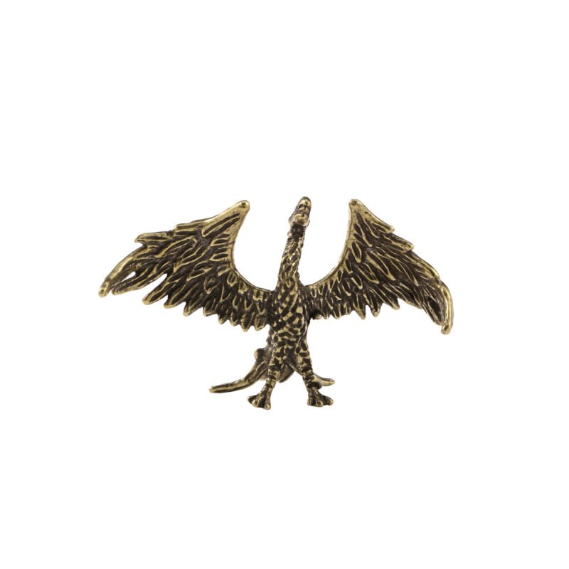 Custom China Feng Shui Decorations Small Statue Desktop Ornament Solid Brass Flame Phoenix Crafts