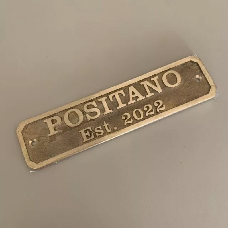 Custom Garden Handmade Personalized Solid Brass Plaque for Home Decor